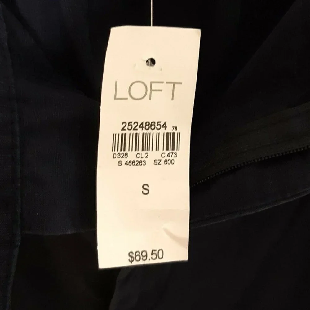 Loft Lyocel Linen Blend Navy NWT Raw Edge Pants - Picture 7 of 10